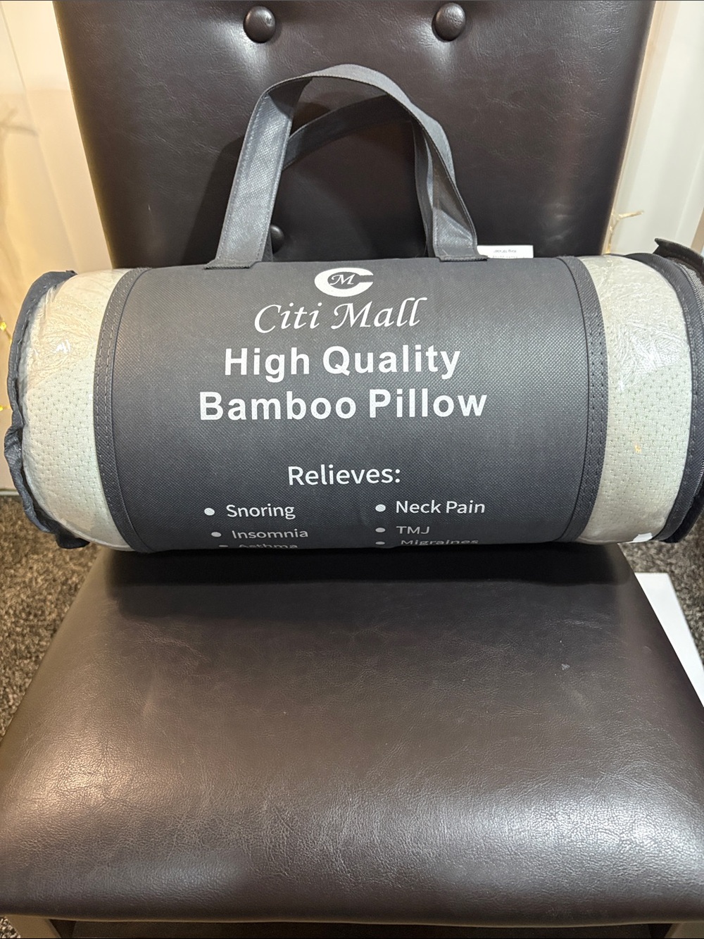 City Mall King Size Bamboo Memory Foam Pillow, NEW IN BAG.          #79